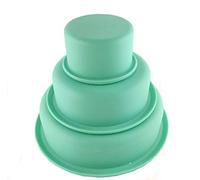 Voarge Set di 3 stampi rotondi in silicone per torte e torte da forno, 7, 14 e 19 cm, colore: verde