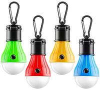 Voarge Set di 4 lampadine a LED da campeggio, impermeabili con moschettone, moschettone, per campeggio, pesca, montagna, escursioni, giardino, cortile