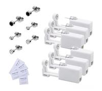 Voarge Set di 6 orecchini con pistola per piercing, kit di piercing monouso sterili e sicuri, strumento per piercing all'orecchio senza dolore, 10*1*1cm, Acciaio inossidabile