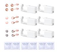 Voarge Set di 6 pistole per piercing all'orecchio, monouso, sterile, di sicurezza, senza dolore, con kit di piercing per asepsi, 1 cm, Acciaio inossidabile