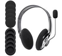 Voarmaks 5 paia di cuscinetti auricolari LX-3000, 90 mm, compatibili con Microsoft Lifechat LX 3000, Sennheiser HD433 HD420 HD435 HD480 HD440-II HD450-II EH1430... Cuscinetti auricolari in schiuma