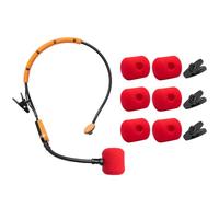 Voarmaks 6 coperture per microfono SM31 + 3 clip compatibili con microfono Shure SM31 PGA31, cuffie fitness RK379 RK377, kit di accessori per microfono antivento filtri pop, rosso