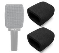Voarmaks Confezione da 2 coperture in schiuma per microfono compatibili con microfono Sennheiser E609, E906, e609, e906, CAD Audio D80, D82, D84, filtro pop ad alta densità, colore nero quadrato