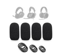 Voarmaks Confezione da 4 coperture in schiuma per microfoni compatibili con cuffie Corsair HS70 Pro, Void Elite, microfono Virtuoso XT, cuffie da gioco wireless HS60s + 12 O-ring in 3 misure, filtro