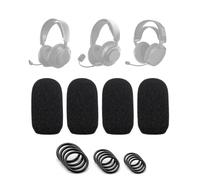 Voarmaks Confezione da 4 coperture in schiuma per microfoni compatibili con cuffie Steelseries Arctis 1, 3, 5, 7, 7+, 7P, 7P+, 7X, 7X+, 9, 9X, Arctis Pro, Prime, Nova Series + 12 O-Ring in 3 misure