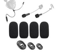 Voarmaks Confezione da 4 coperture in schiuma per microfono compatibili con microfono V-MODA BoomPro, Antlion ModMic Wireless Boom microfono per cuffie + 12 O-Ring in 3 misure, filtro anti-pop per