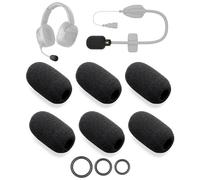 Voarmaks - Confezione da 6 coperture in schiuma per microfono compatibili con CARDO PACKTALK, FREECOM X, Spirit Series, Casco moto con microfono - Pezzi di ricambio paravento filtro antipop + 12