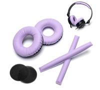 Voarmaks Kit di cuscinetti per orecchie e archetto dai colori dell'arcobaleno compatibili con cuffie Sennheiser HD25 HD250BT HD25-ll HD25S Il HMD25 Coperture in schiuma per cuffie (Set LR viola)