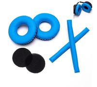 Voarmaks Set di cuscinetti per orecchie color arcobaleno compatibili con custodie in schiuma per cuffie Sennheiser HD25 HD250BT HD25-ll HD25S Il HMD25 (set blu)