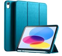 Vobafe Custodia per Cover iPad A16 11 Generazione/iPad 10 Generazione(10,9/11 Pollici, 2022/2025 Modello), Retro in TPU Flessibile con Portapenna, Auto Svegliati/Sonno, Peacock Blu