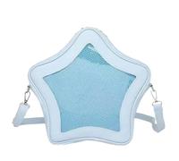 Vobomo Borsa a tracolla a forma di stella Ita Bag Display Borsa a tracolla in pelle PU Zaino Y2k Estetica Carina Borsa, Blu, Retro