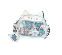 Vobomo Cute Cat Ita Bag Pin Display Zaino per la Scuola Preppy Zaino per Ragazze Y2k Estetica Singola Spalla Crossbody, Borsa bianca