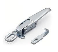 VOBOR Chiusura a Scatto a Leva Regolabile in Metallo, Molla Ammortizzante Incorporata, Fori Laterali per Evitare l'allentamento, Gancio Fibbia per Camion Rimorchio