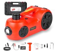 VOBOR Cric Elettrico per Auto, 5T Set di Martinetto Idraulico 12V con Pompa Gonfiabile e Luce LED, 150-450mm Sollevatore per Auto Pickup Emergenza Cambio gomme Garage Riparazione