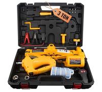 VOBOR Cric Idraulico Elettrico, 3Ton 12V DC Settore Automobilistico Martinetto con Chiave Elettrica per Auto SUV Furgone Garage e Attrezzature di Emergenza