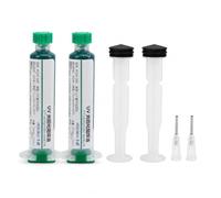 VOBOR Inchiostro per Maschera di Saldatura UV, Polimerizzazione Rapida, 10CC Inchiostro Resistente per Riparazione Circuiti Stampati PCB e BGA (2Pcs)