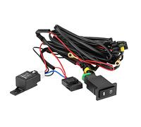 VOBOR Kit Cablaggio Fendinebbia, 12V 40A Cablaggio Fendinebbia con Interruttore, Cablaggio Fusibile per Interruttore LED Accensione/Spegnimento Fendinebbia