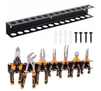 VOBOR Porta Attrezzi da Parete 40cm, 14 Fori ∅ 23mm Porta Cacciavite, Supporto per Pinze in Metallo con Viti e Tubo di Espansione, per Garage, Officine e Banchi Lavoro, Modello A