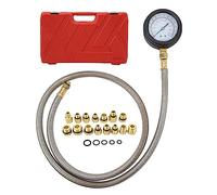 VOBOR Strumento per Il Test della Pressione Dell'olio, Kit Manometro Pressione Olio con 15 Adattatori Scala Manometro da 0 a 150PSI Kit Tester Pressione Tubo Flessibile Universale per Veicoli