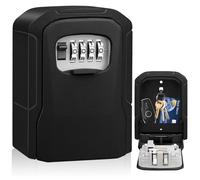 VOBUKE Cassetta Chiavi con Codice Grand Cassetta Sicurezza Chiavi Esterno Cassaforte da Muro con Codice 4 Combinazione Cifre Antiruggine Cassaforte per Chiavi per Casa Scuola Garage