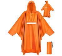VOBUKE Poncho Antipioggia Impermeabile Riutilizzabile con Cappuccio Maniche e Riflettore Poncho Impermeabile per Adulti unisex Portatile Poncho Pioggia per Uomo Donna Trekking Campeggio Pesca