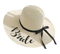 Vobumix Cappello Spiaggia per Sposa Cappello di Paglia Estivo Cappello di per Le Vacanze Copricapo di Protezione Solare per Addio Nubilato, Regalo di Addio Nubilato
