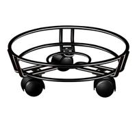 Vobumix Carrello per Piante in Metallo con Ruote Supporto per Fioriera Giardino Supporto per Piante Rotanti Carrello Rotondo per Vasi Fiori per Giardino, Patio