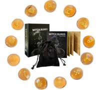 Vobumix Set di Pietre Runiche, Pietre Runiche con Incisione Pagana, Pietre di Vetro per Principianti, Set di Rune per Streghe con Borsa con Coulisse per Divinazione con Cristalli, Wicca