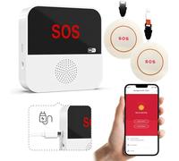 VOCA Smart WiFi Wireless SOS Cercapersone Chiamata, Pulsante antipanico, Allarme di emergenza per anziani e disabili, WiFi 2.4G, include ricevitore, pulsante di chiamata, orologio SOS (SP103-1R2B)