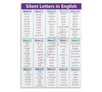 Vocabulary Poster Mute Letters Canvas Wall-Art Home School Decor | Essential reference for ESL learners struggling with pronunciation (Magnetic,12x18inch(30x45cm))