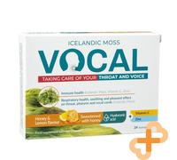 Vocal Islanda Muschio Vitamina C Zinco Integratore per Gola Salute 24 Lozenges