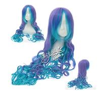 Vocaloid Anti The Holic 100cm Blue Purple Mix Wavy Long Synthetic Hair Cosplay Costume Wigs + Free Wig Cap PL-290