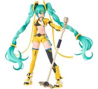 Vocaloid Fantastics Series Hatsune Miku Vivid Echoes Model Kit, figure anime da collezione con supporto microfono, capelli turchesi, vestito giallo