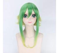 Vocaloid Gumi Megpoid Golden Green Ombre Short Layered Fluffy Synthetic Hair Parrucche Cosplay per Party + Free Wig Cap 3