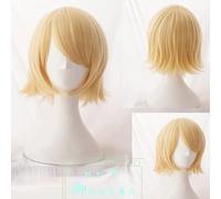 Vocaloid Kagamine Rin Capelli corti biondi resistenti al calore Parrucca + Traccia + Protezione parrucca