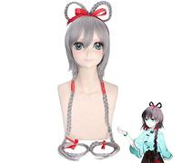 Vocaloid Luo Tianyi per le donne Lunghe trecce diritte Parrucche Cosplay Parrucca grigia sintetica resistente al calore sintetica femminile PL-268