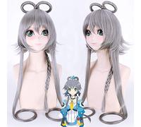 VOCALOID Luo Tianyi per le donne Parrucche Cosplay a treccia lunga e diritta 120 cm Grigio Parrucca sintetica resistente al calore femminile