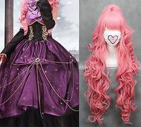Vocaloid Megurine Luka Costume Cosplay Abito da sera Parrucca lunga gotica Rosa