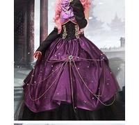 Vocaloid Megurine Luka Costume Cosplay Abito da sera Parrucca lunga gotica Rosa