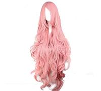Vocaloid Megurine Luka Donna Rosa Lunga Onda Riccia Parrucca Costume Cosplay Resistente al calore Capelli sintetici Parrucche per feste