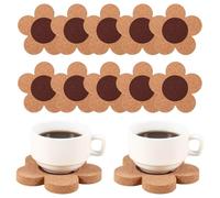 Vocdikficy 12 Pezzi Set di Sottobicchieri In Sughero A Forma di Fiore, 4 Pollici di Spessore, Sottobicchieri In Sughero A Forma di Fiore, Sottobicchieri Assorbenti