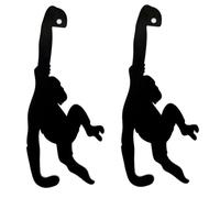 Vocdikficy 2 Pezzi Gancio A Muro per Cucina da Appendere Chiavi A Forma di Coda di Gatto e di Scimmia Portaoggetti Nero Saldatura Attrezzo per Appendere Abiti A Gancio A Forma di Coda di Scimmia