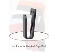 Vocdikficy 3 Paia di Ganci per Cappelli per Porta Cappelli da Parete per Espositori per Cappelli, Robuste Staffe per Ganci per Cappelli Neri
