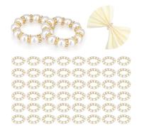 Vocdikficy 50 Pezzi Portatovaglioli Anelli per Tovaglioli con Perle Finte e Perline Anelli per Tovaglioli con Strass Elastici per Decorazioni da Tavola per Feste