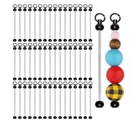 Vocdikficy 50 Pz Barre con Perline Vuote, Ciondoli per Barre con Perline Focali DIY In Metallo, Chiavi In Rilievo Facili da Staccare per Oggetti Artigianali