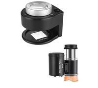 Vocdikficy Lente D'Ingrandimento 30X e Mini Microscopio 60X, Lente D'Ingrandimento Portatile da Tavolo In Metallo con Scala Pieghevole, Lente D'Ingrandimento da Cucito