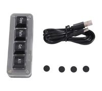 Vocdikficy Mini 4 Seleziona Copia Incolla Taglia Tutto Macro Pad Scorciatoia Tastiera con Una Sola Mano Tastiera Meccanica da Gioco RGB Tasto OSU Installazione Semplice
