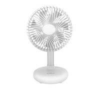 Vocdikficy Mini Ventilatore Oscillante Ventilatore da Tavolo Portatile Ricaricabile Tramite USB, Alimentato A Batteria, con 4 Livelli di Velocità, Ventilatore da Tavolo per Esterni, Bianca
