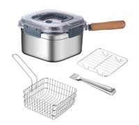 Vocdikficy Padella per Friggere, Contenitore per Alimenti da Esterno, Friggitrice Portatile, Vaporiera, Pentola Elettrica A Gas, Utensili da Cucina