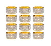 Vocdikficy Set di 12 Anelli Portatovaglioli, Portatovaglioli con Diamanti per Sala da Pranzo, Porta Tovaglioli In Metallo, Matrimonio, Porta Anelli Moderno